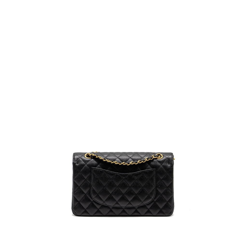 CHANEL MEDIUM CLASSIC DOUBLE  FLAP BAG CAVIAR BLACK GHW