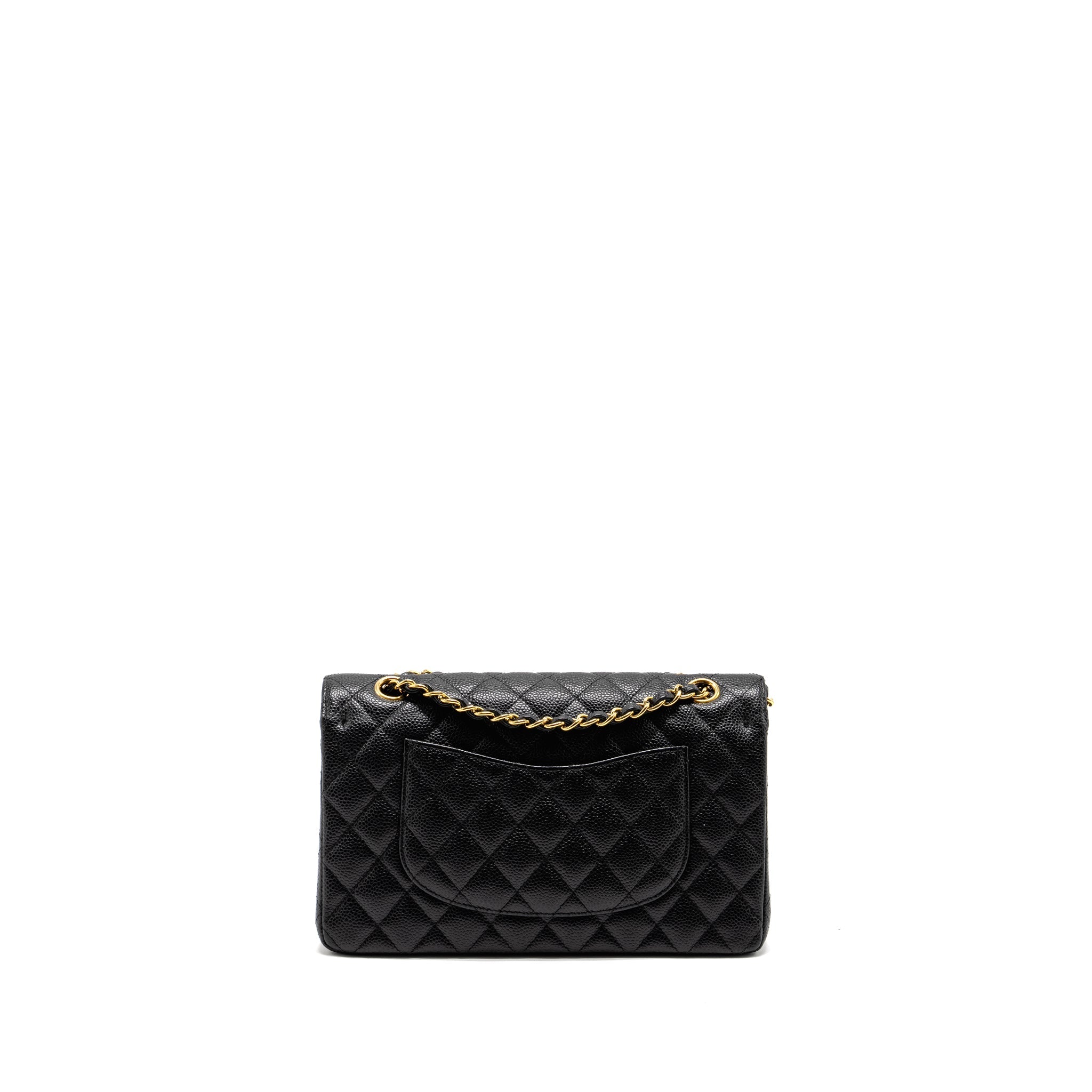 CHANEL MEDIUM CLASSIC DOUBLE  FLAP BAG CAVIAR BLACK GHW