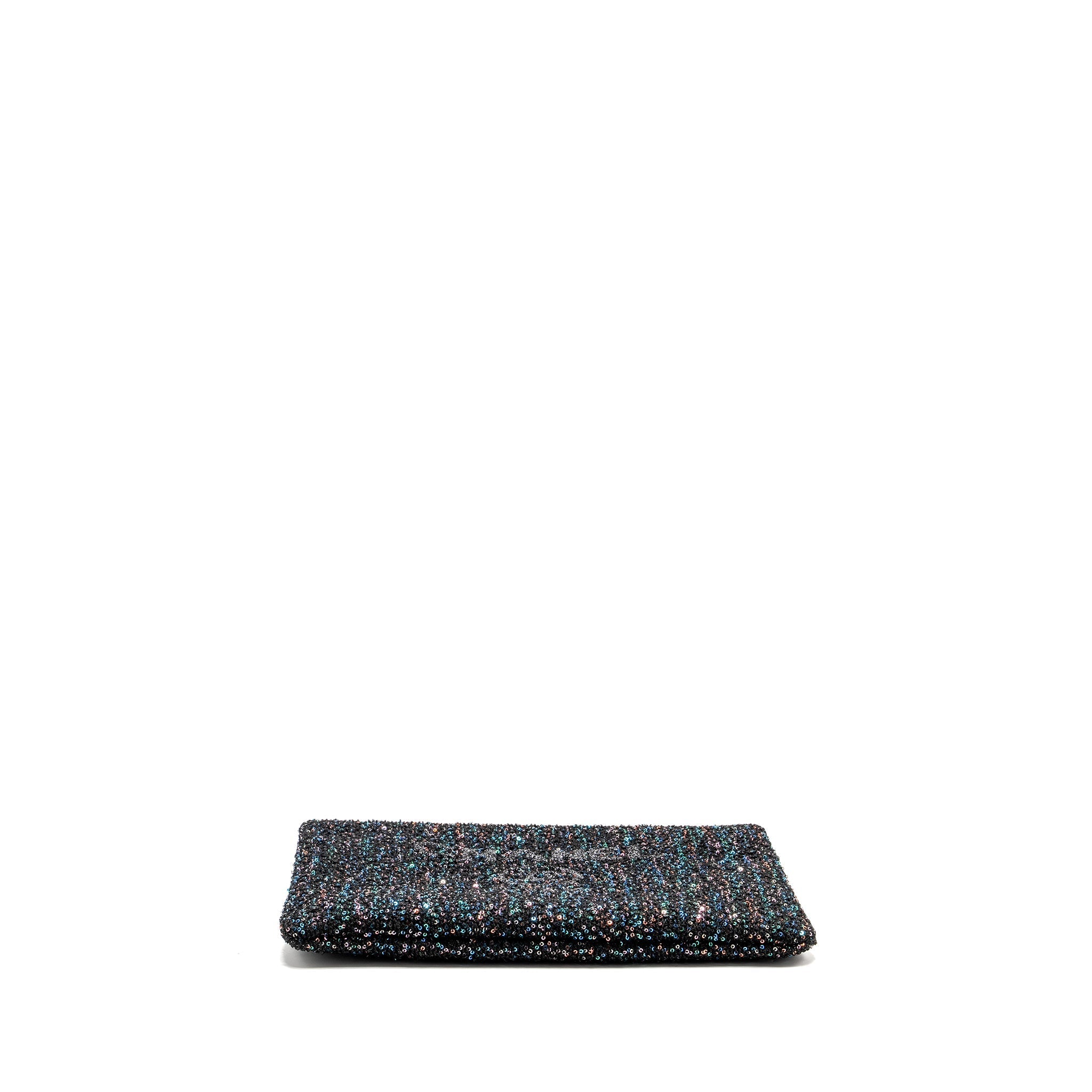 CHANEL 20A DEAUVILLE POUCH SEQUINS/CALFSKIN BLACK/MULTICOLOUR SHW