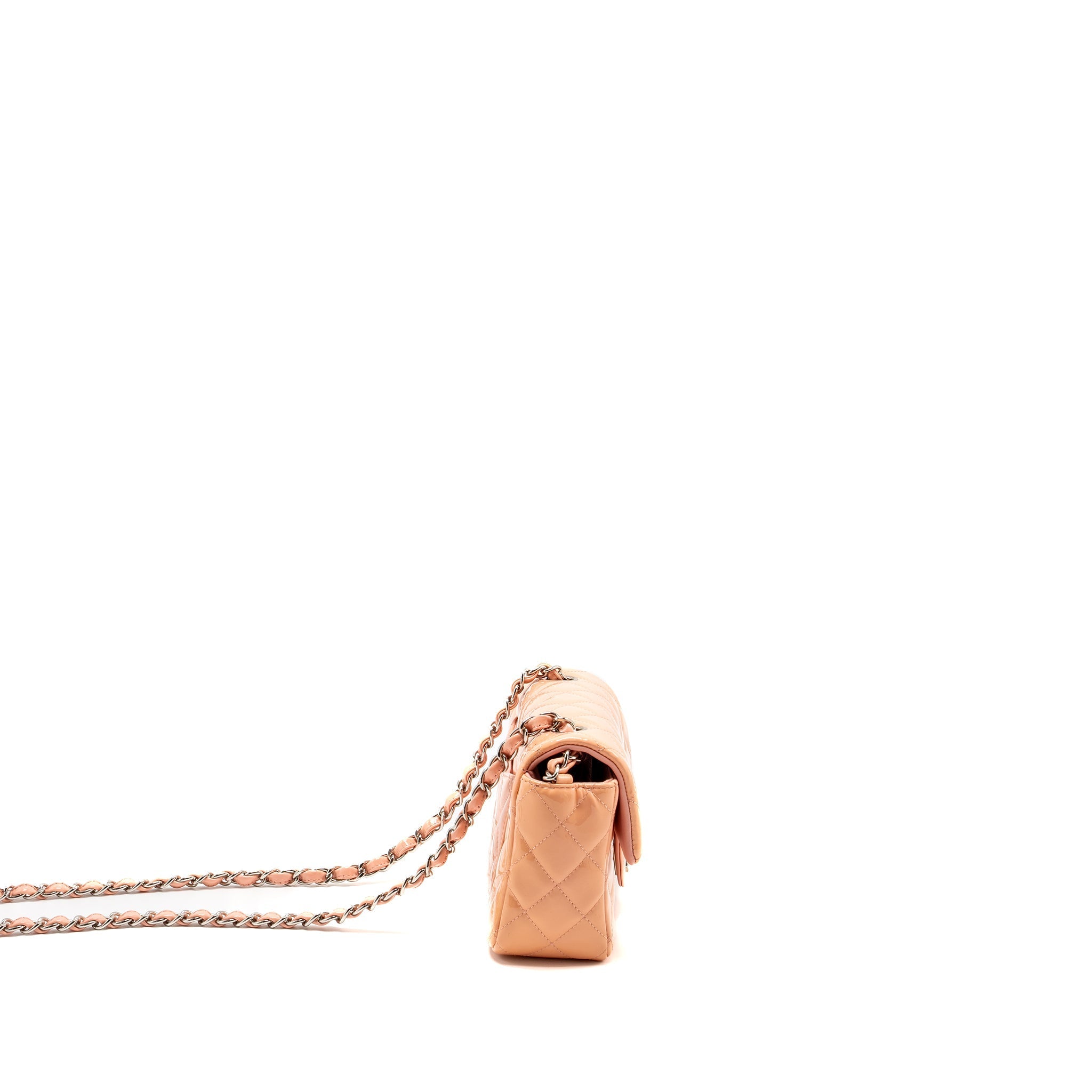 CHANEL MINI RECTANGULAR FLAP BAG PATENT PINK SHW
