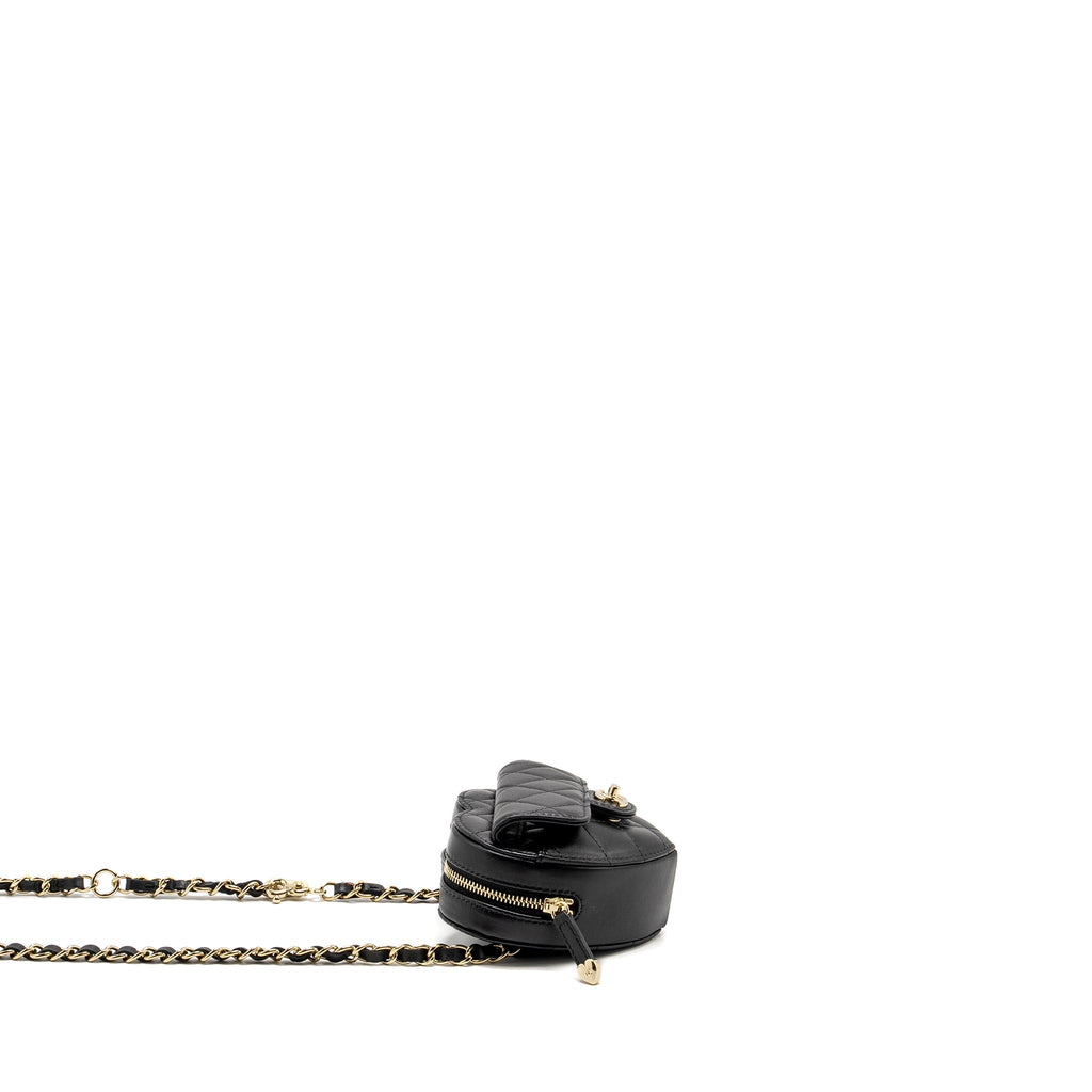 CHANEL 22S HEART BELT BAG LAMBSKIN BLACK LGHW
