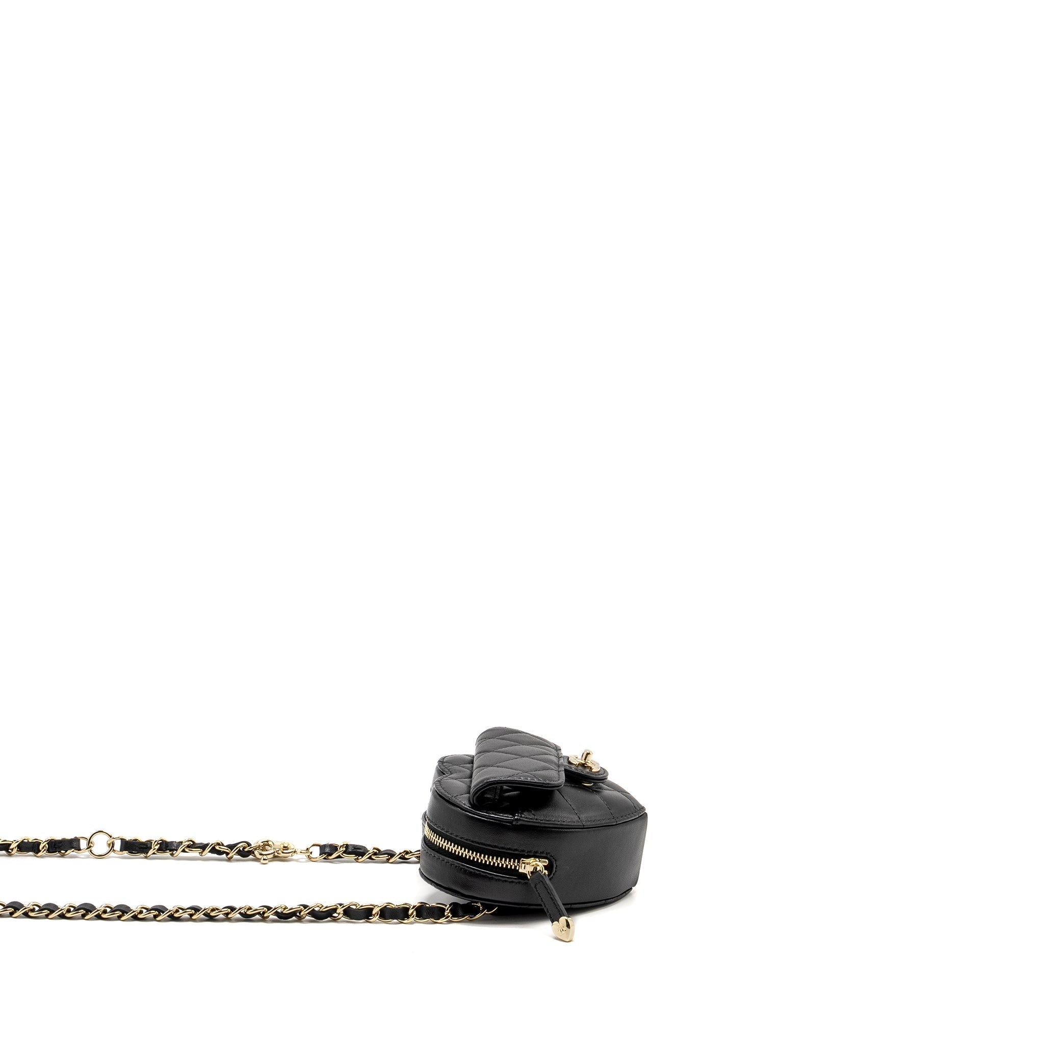 CHANEL 22S HEART BELT BAG LAMBSKIN BLACK LGHW