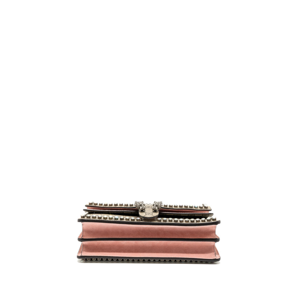 GUCCI DIONYSUS SHOULDER BAG GG SUPREME CANVAS/SUEDE PINK/BROWN LIMITED EDITION SHW
