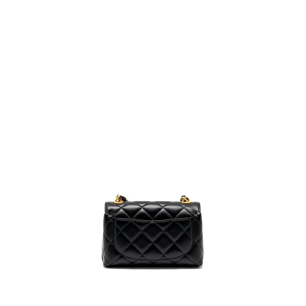 CHANEL 23P QUILTED FLAP BAG WITH GIANT CHAIN CAVIAR BLACK BRUSHED GHW (MICROCHIP)