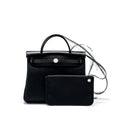 HERMES HERBAG 31 ZIP BAG CANVAS/HUNTER BLACK SHW