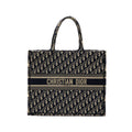 DIOR LARGE BOOK TOTE BLUE DIOR OBLIQUE EMBROIDERY