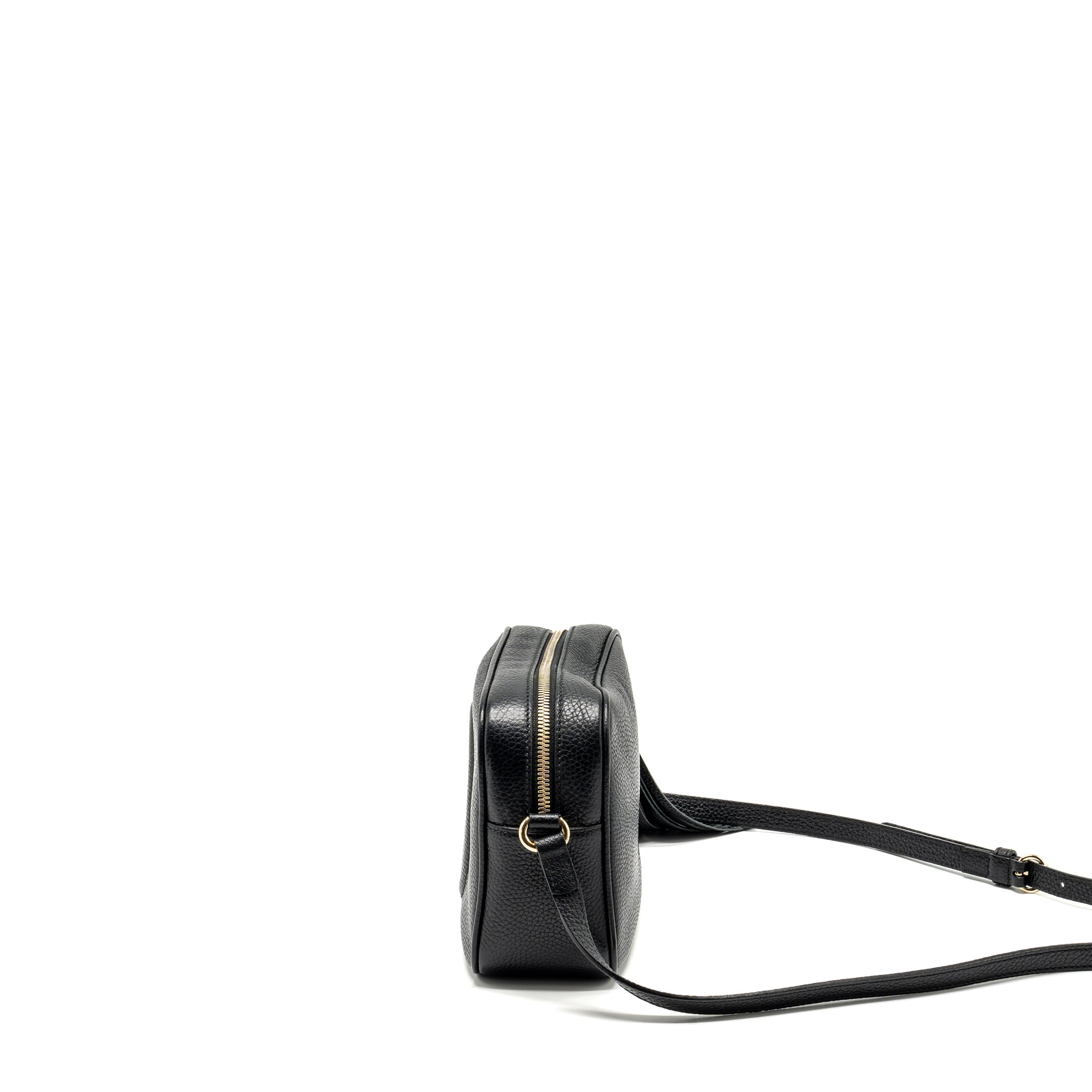 GUCCI DISCO SOHO CAMERA BAG GRAINED CALFSKIN BLACK GHW