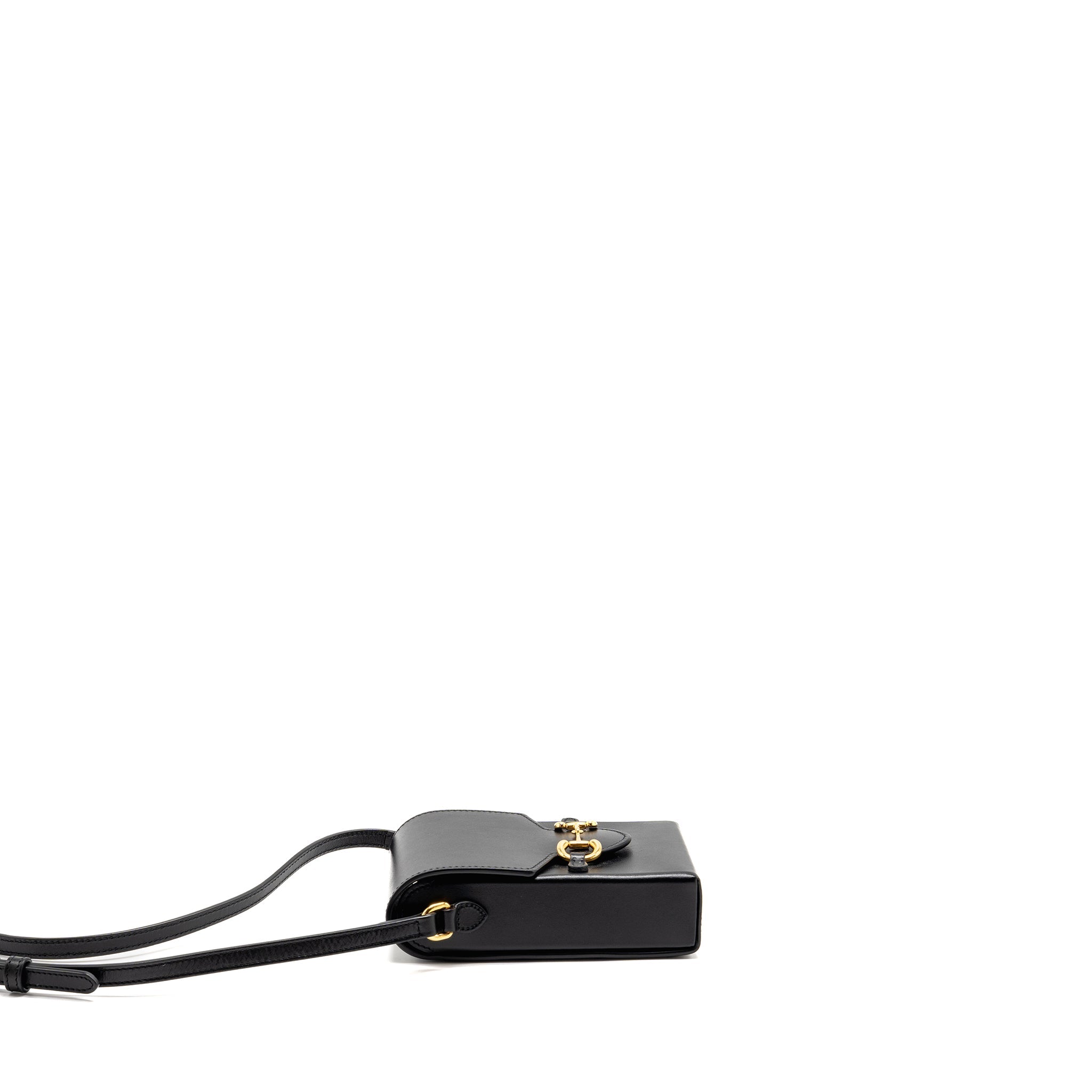 GUCCI HORSEBIT MINI CROSSBODY BAG LEATHER BLACK GHW