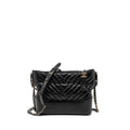 CHANEL GABRIELLE HOBO BAG SHINY CALFSKIN BLACK MULTICOLOUR HARDWARE