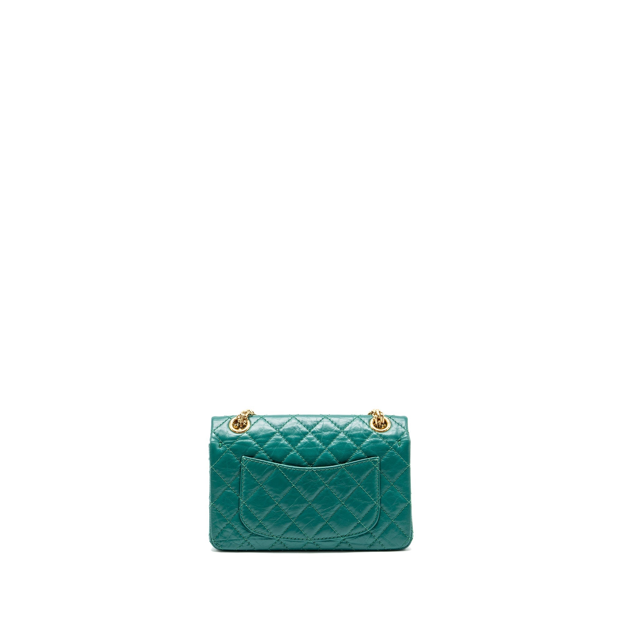 CHANEL MINI 2.55 REISSUE FLAP BAG CALFSKIN GREEN GHW