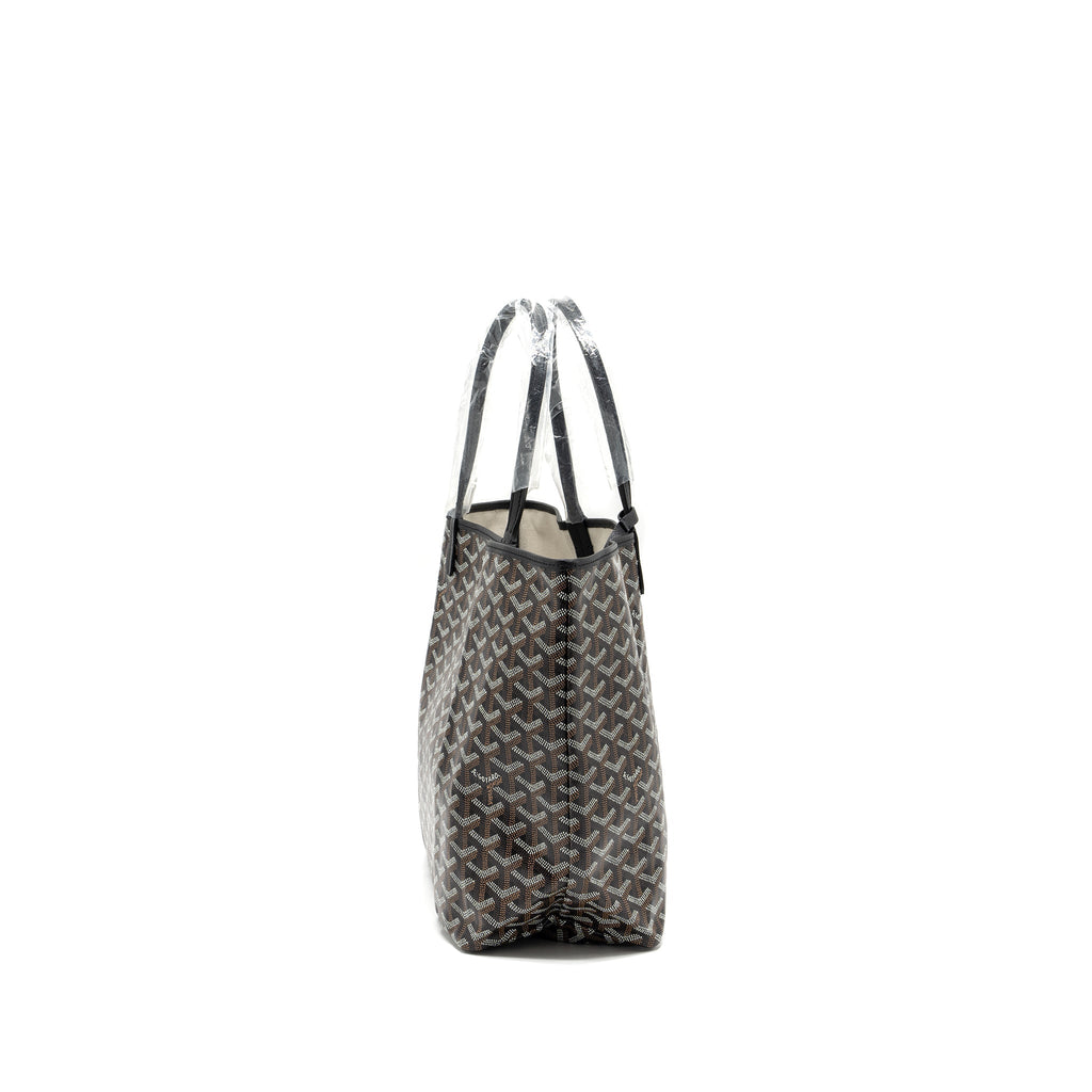 GOYARD SAINT LOUIS PM TOTE BAG GOYARDLINE CANVAS BLACK SHW