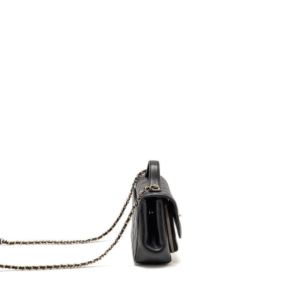 CHANEL SMALL BUSINESS AFFINITY CAVIAR BLACK LGHW (MICROCHIP)