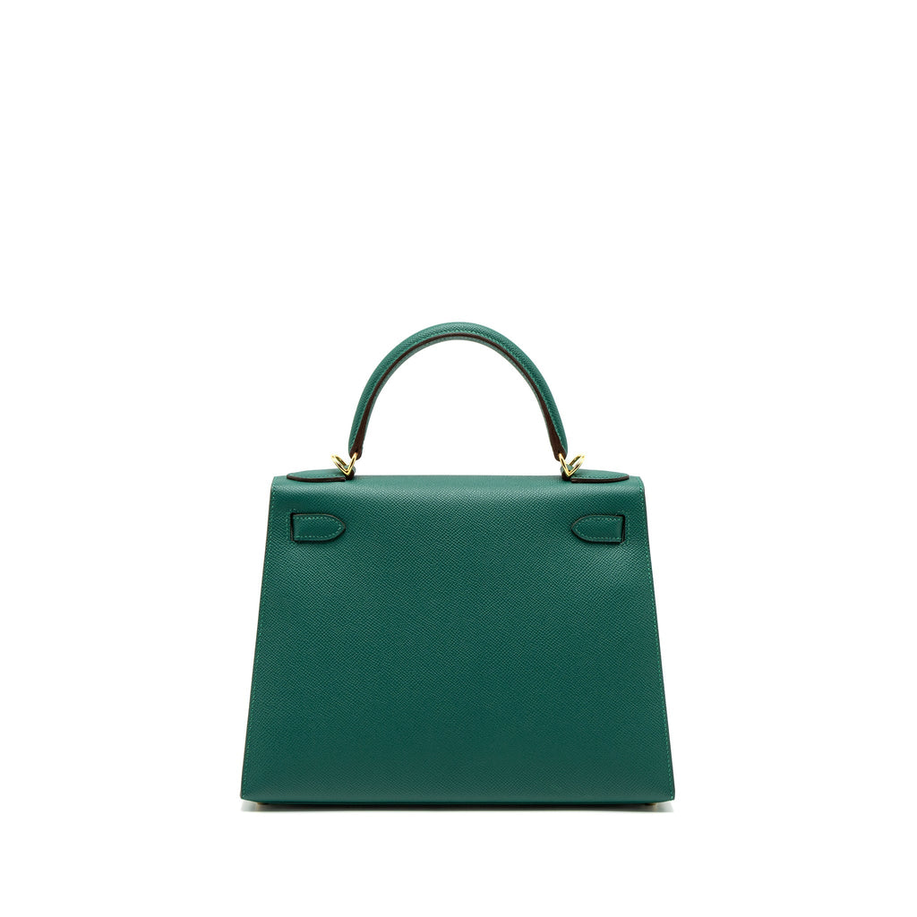 HERMES KELLY 28 SPECIAL ORDER EPSOM MALACHITE/GRIS ASPHALTE GHW