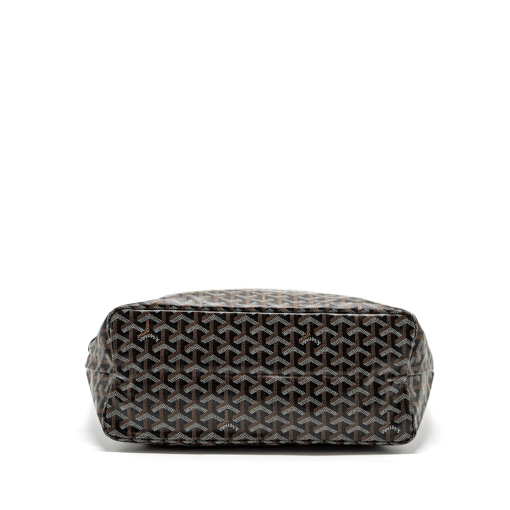 GOYARD SAINT LOUIS PM TOTE BAG GOYARDLINE CANVAS / CALFSKIN BLACK SHW