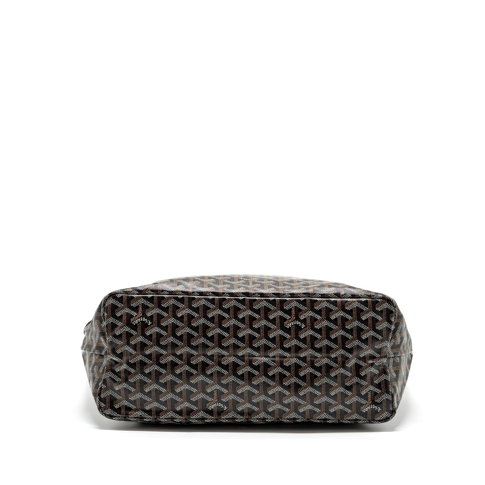 GOYARD SAINT LOUIS PM TOTE BAG GOYARDLINE CANVAS / CALFSKIN BLACK SHW