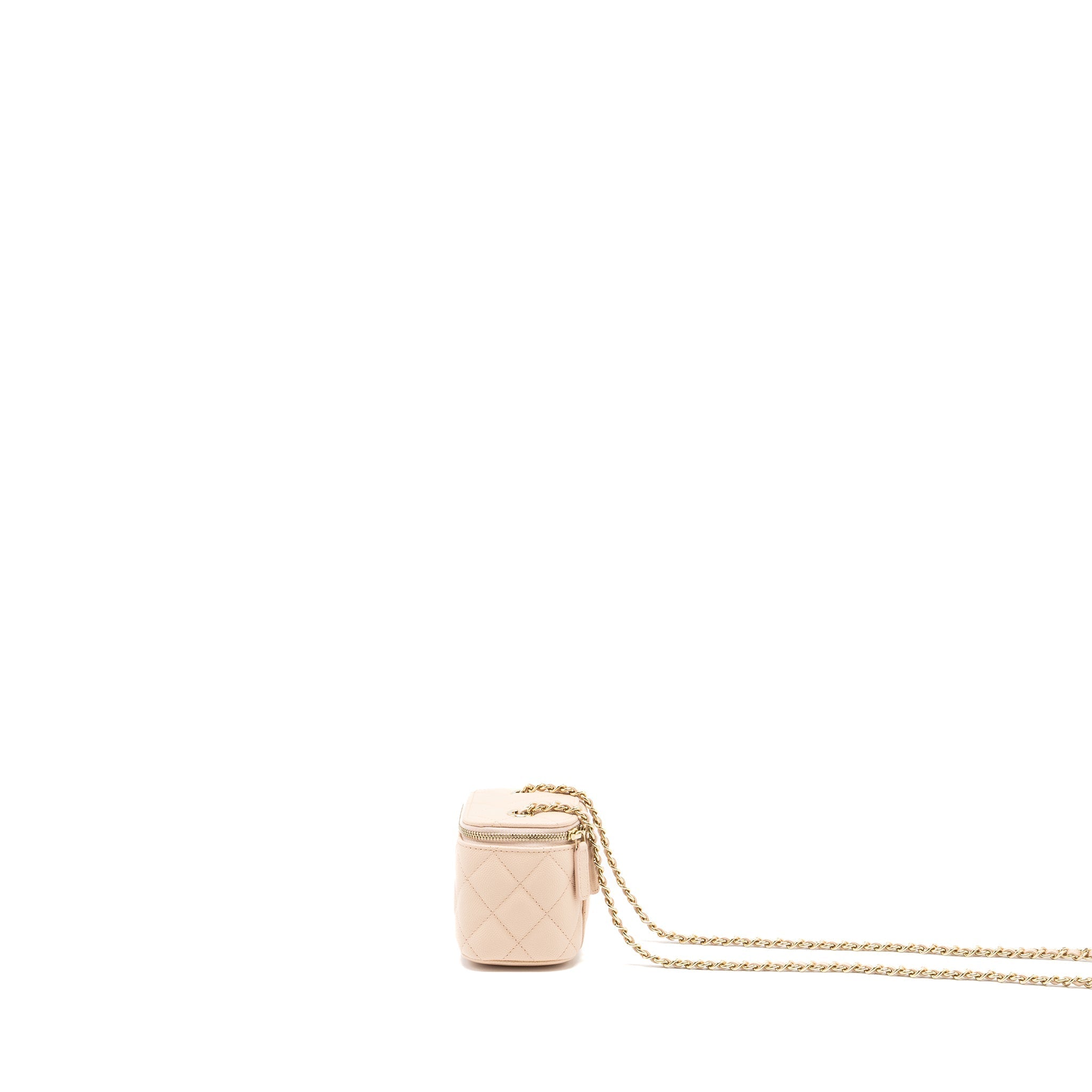 CHANEL MINI VANITY CASE CAVIAR LIGHT BEIGE LGHW