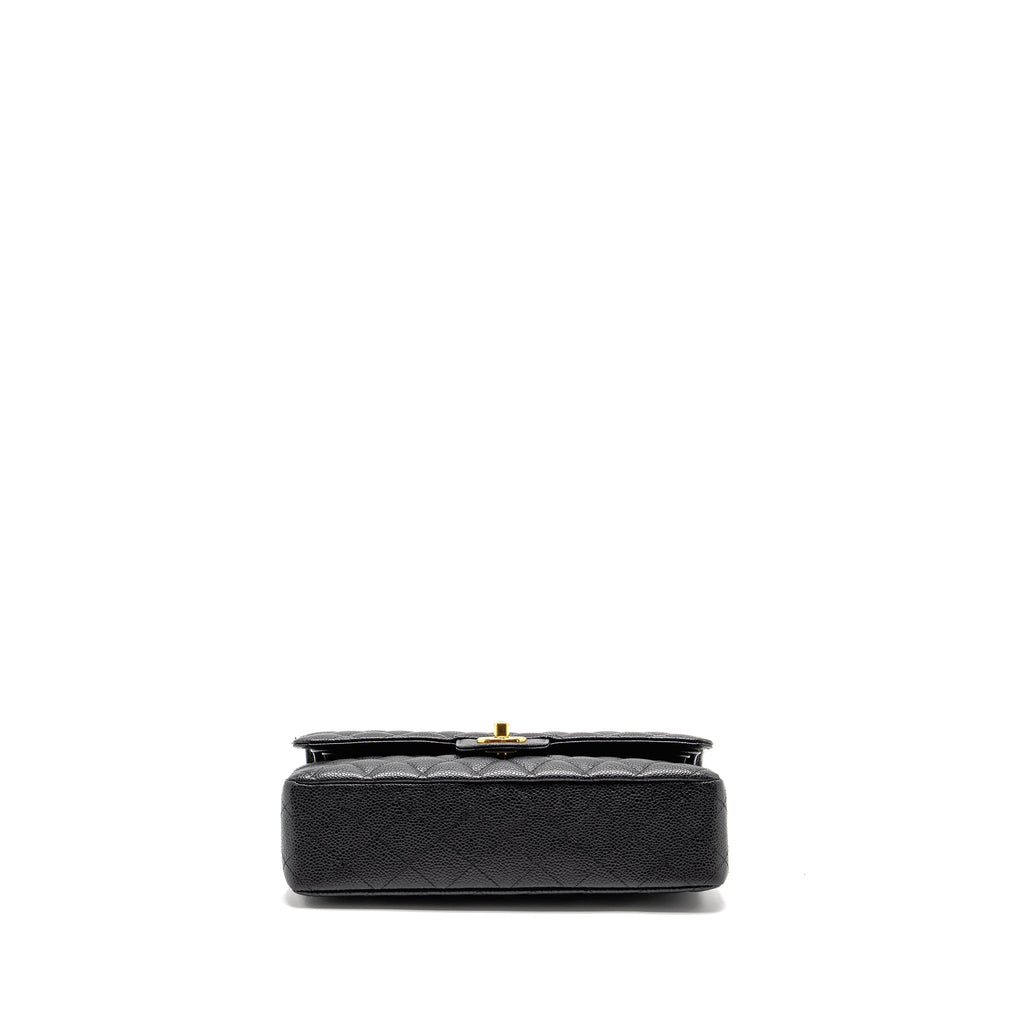CHANEL MEDIUM CLASSIC DOUBLE  FLAP BAG CAVIAR BLACK GHW