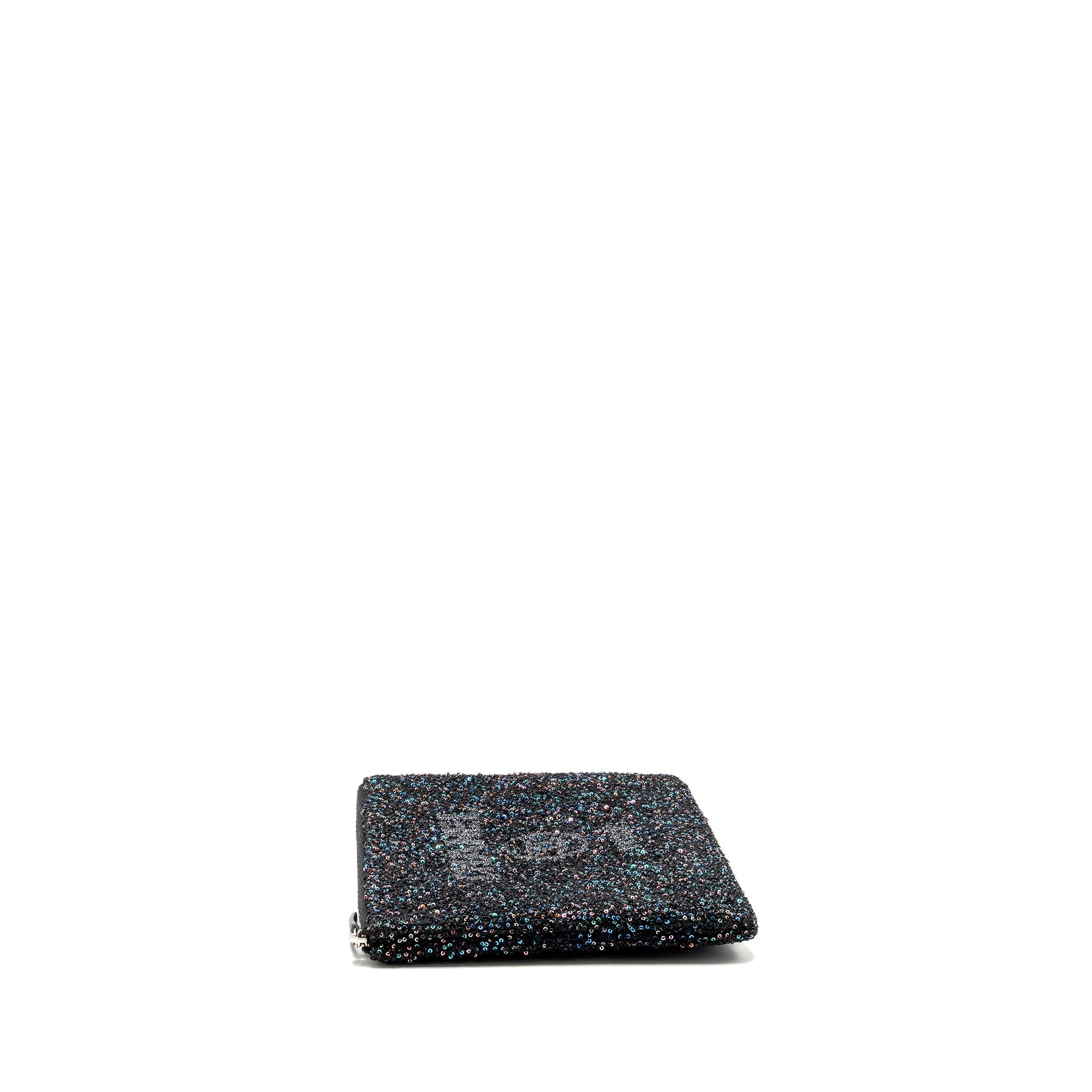 CHANEL 20A DEAUVILLE POUCH SEQUINS/CALFSKIN BLACK/MULTICOLOUR SHW