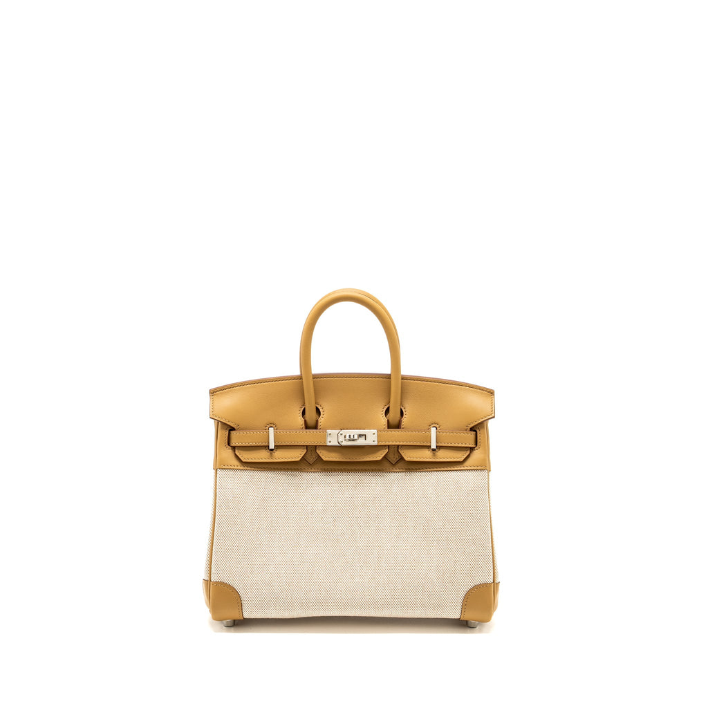 HERMES BIRKIN 25 TOILE SWIFT/CANVAS BISCUIT SHW