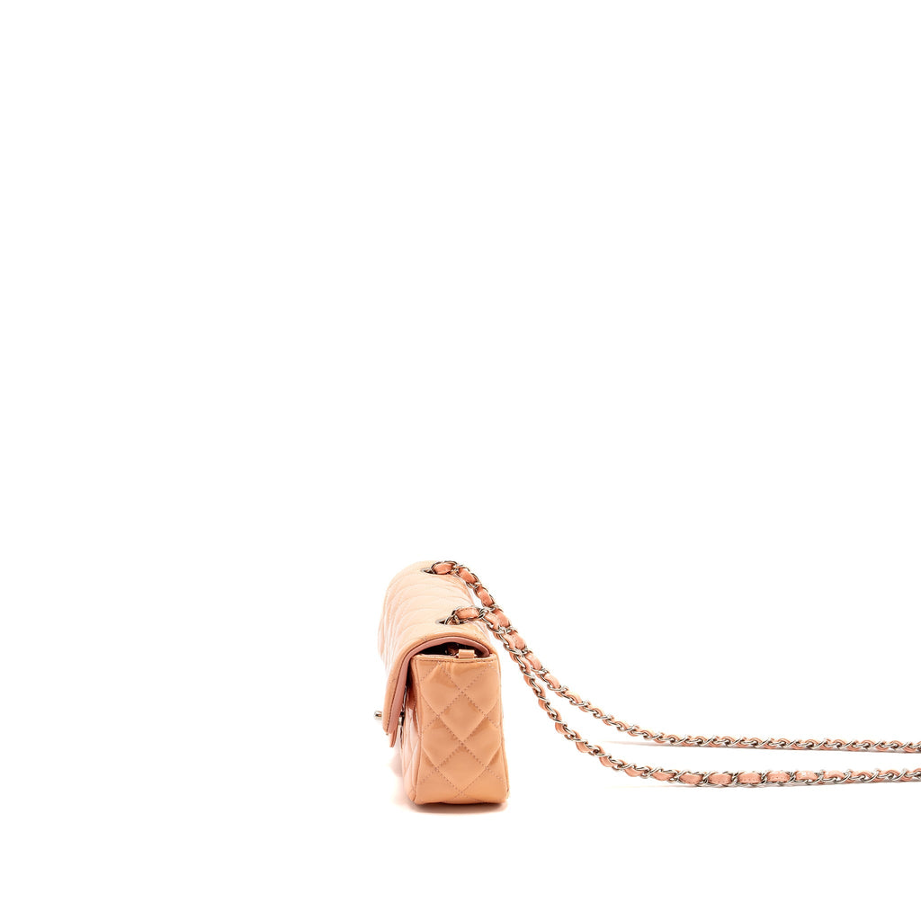 CHANEL MINI RECTANGULAR FLAP BAG PATENT PINK SHW