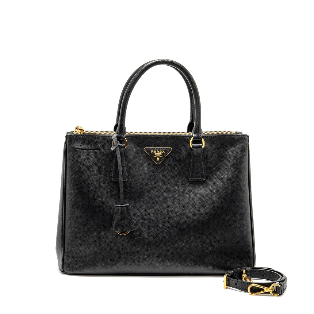 PRADA LARGE SAFFIANO TOTE BAG LEATHER BLACK GHW