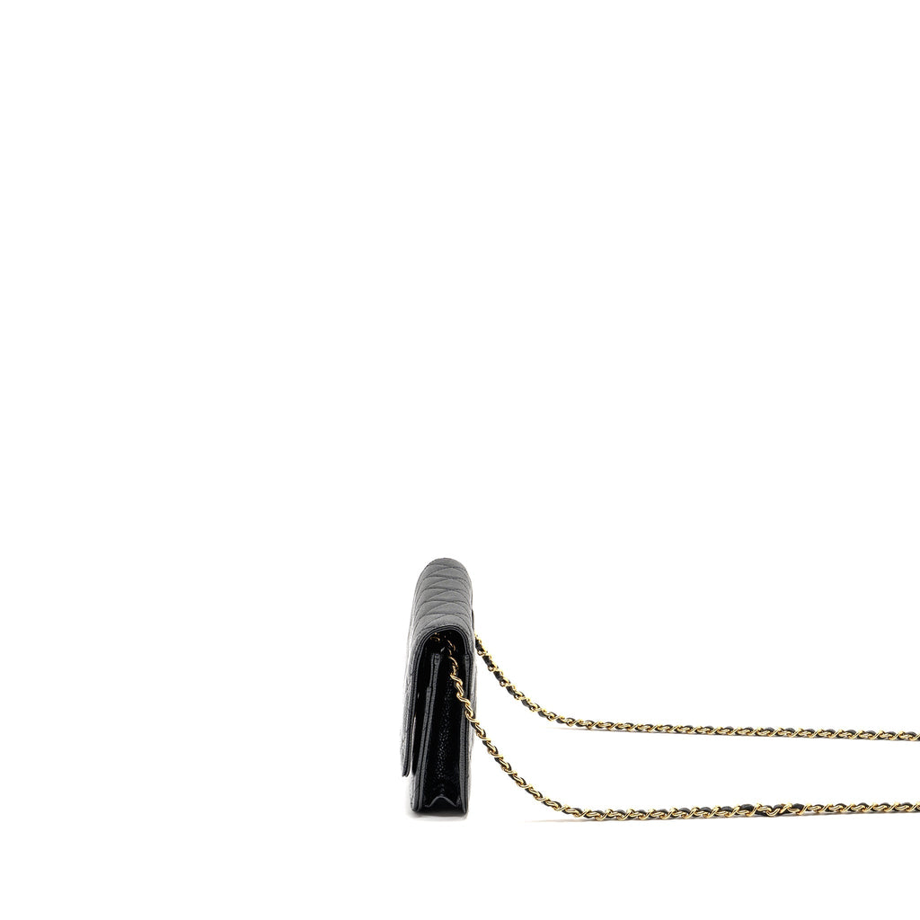 CHANEL CLASSIC WALLET ON CHAIN CAVIAR BLACK GHW (MICROCHIP)