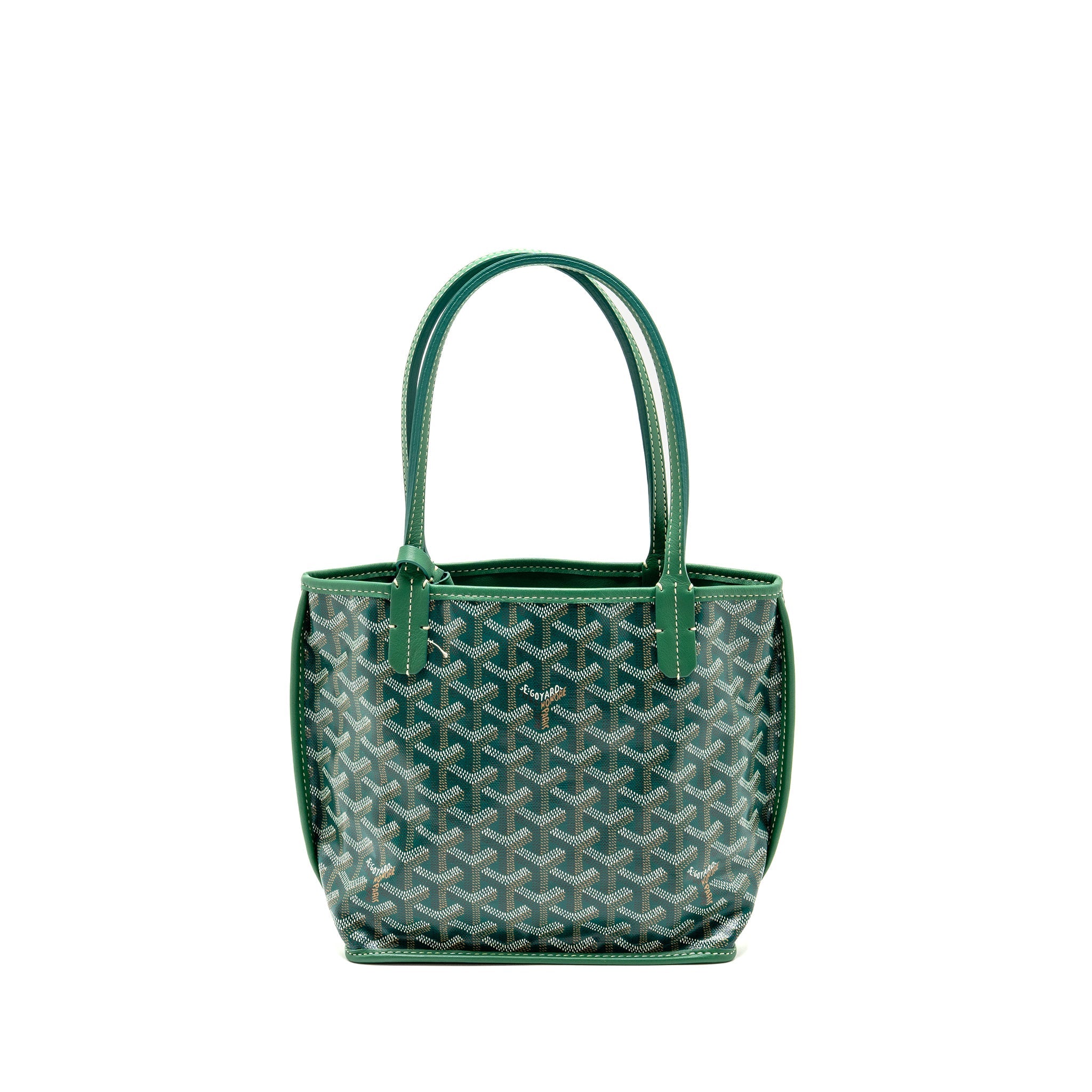 GOYARD MINI ANJOU TOTE BAG GOYARDLINE CANVAS GREEN SHW