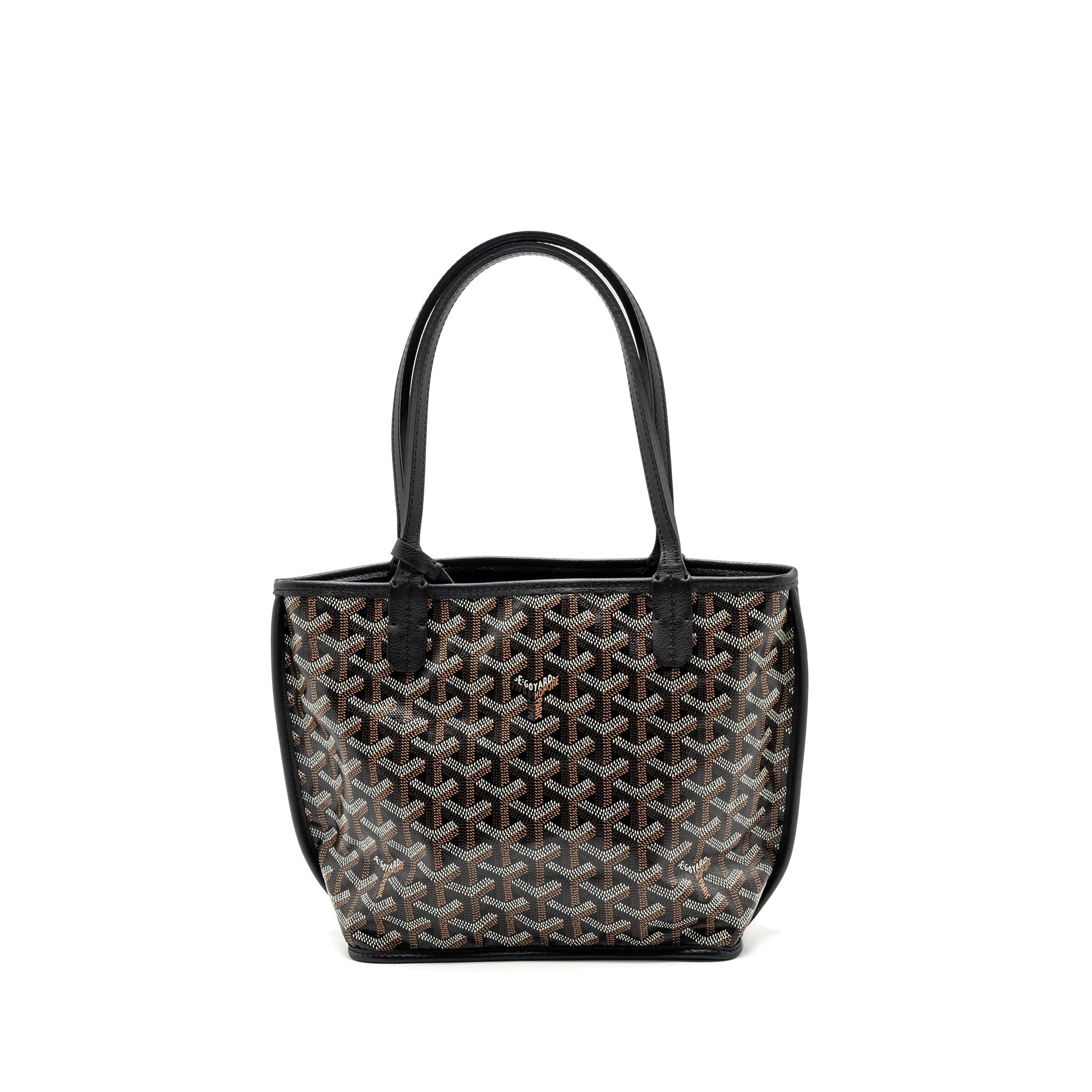 GOYARD MINI ANJOU TOTE BAG GOYARDLINE CANVAS BLACK SHW