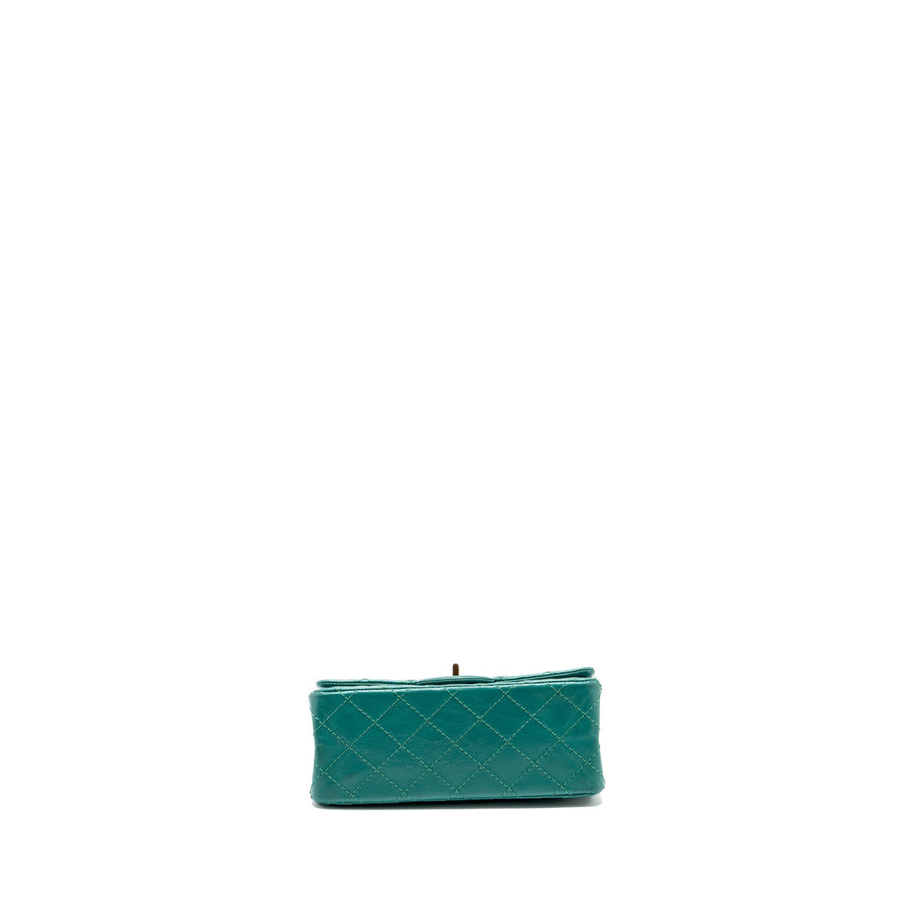 CHANEL MINI 2.55 REISSUE FLAP BAG CALFSKIN GREEN GHW