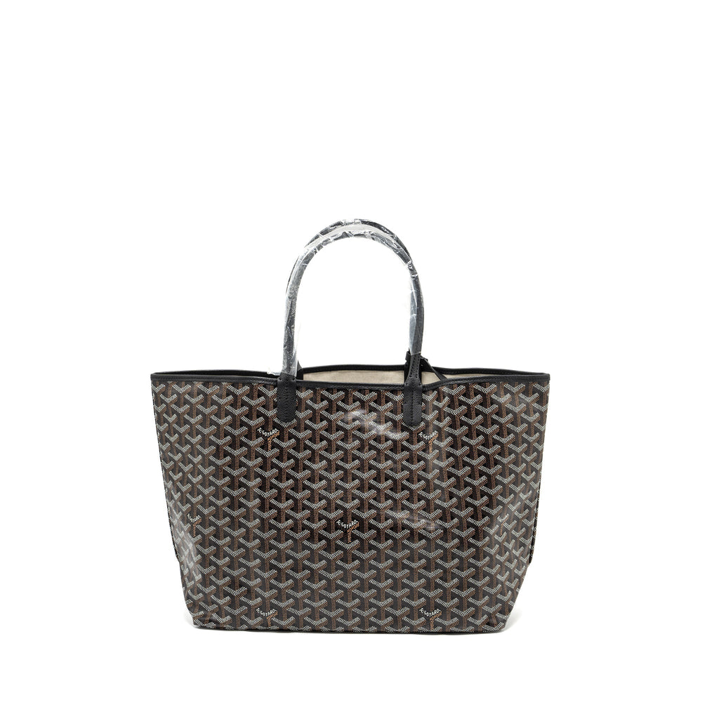 GOYARD SAINT LOUIS PM TOTE BAG GOYARDLINE CANVAS BLACK SHW