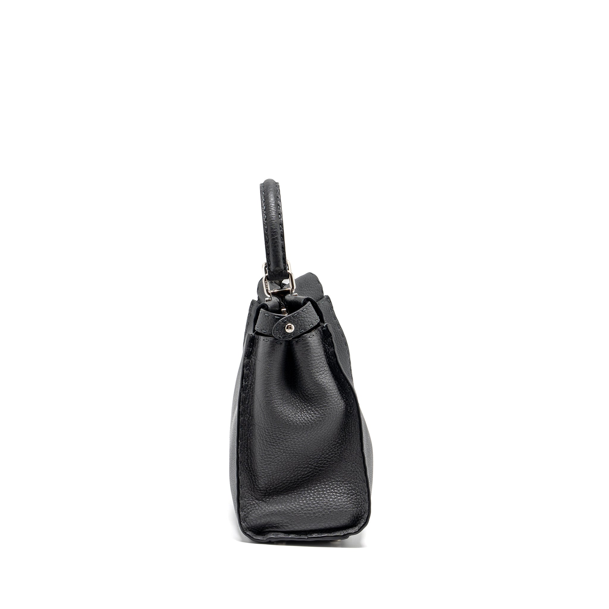 FENDI MEDIUM PEEKABOO BAG SELLERIA LEATHER BLACK SHW