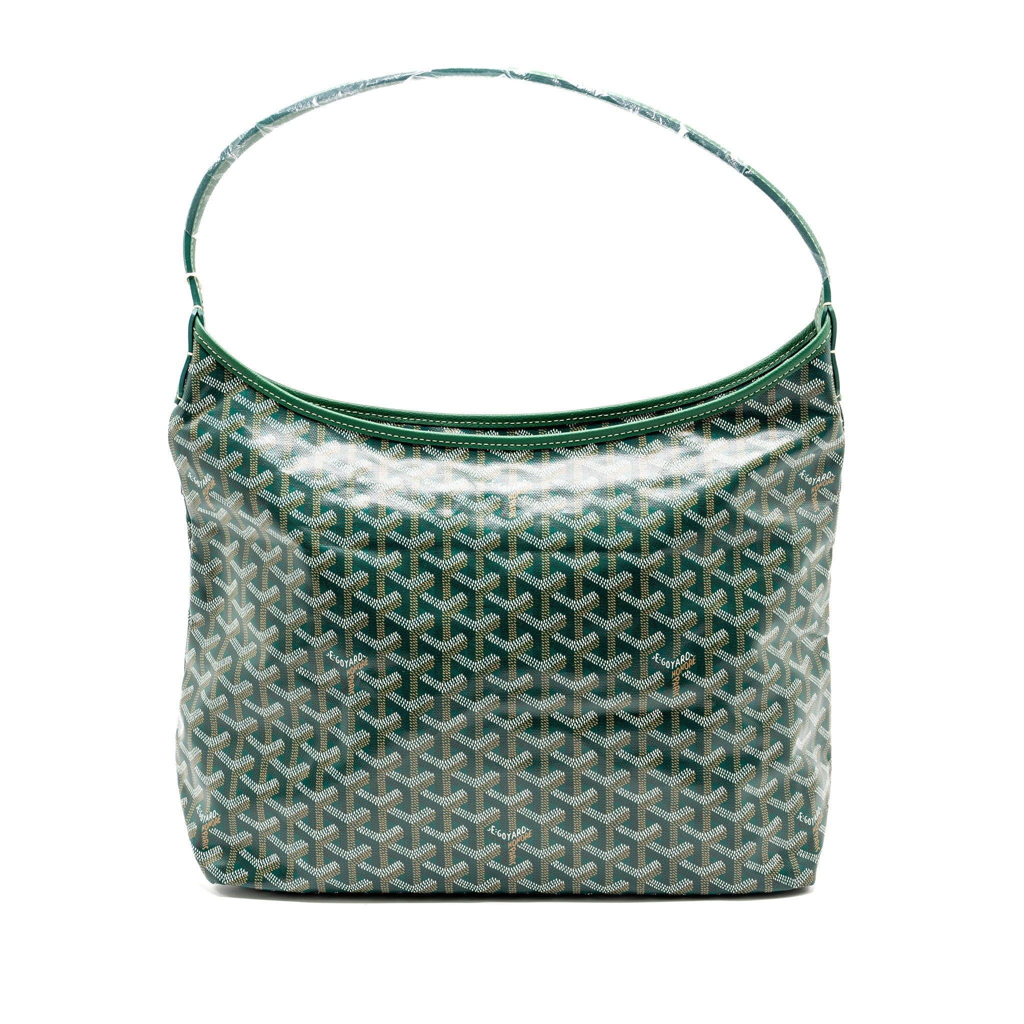 GOYARD BOHEME HOBO BAG GOYARDINE CANVAS / CALFSKIN GREEN