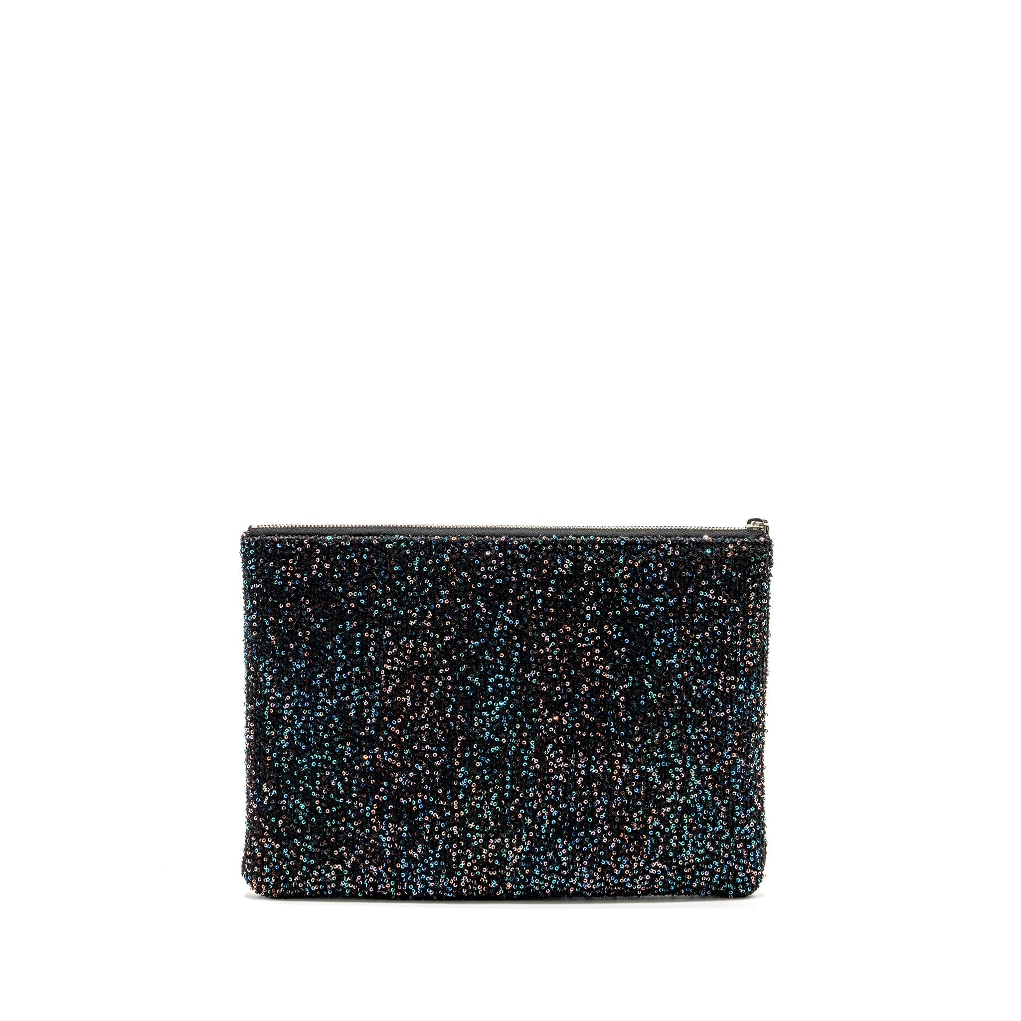 CHANEL 20A DEAUVILLE POUCH SEQUINS/CALFSKIN BLACK/MULTICOLOUR SHW