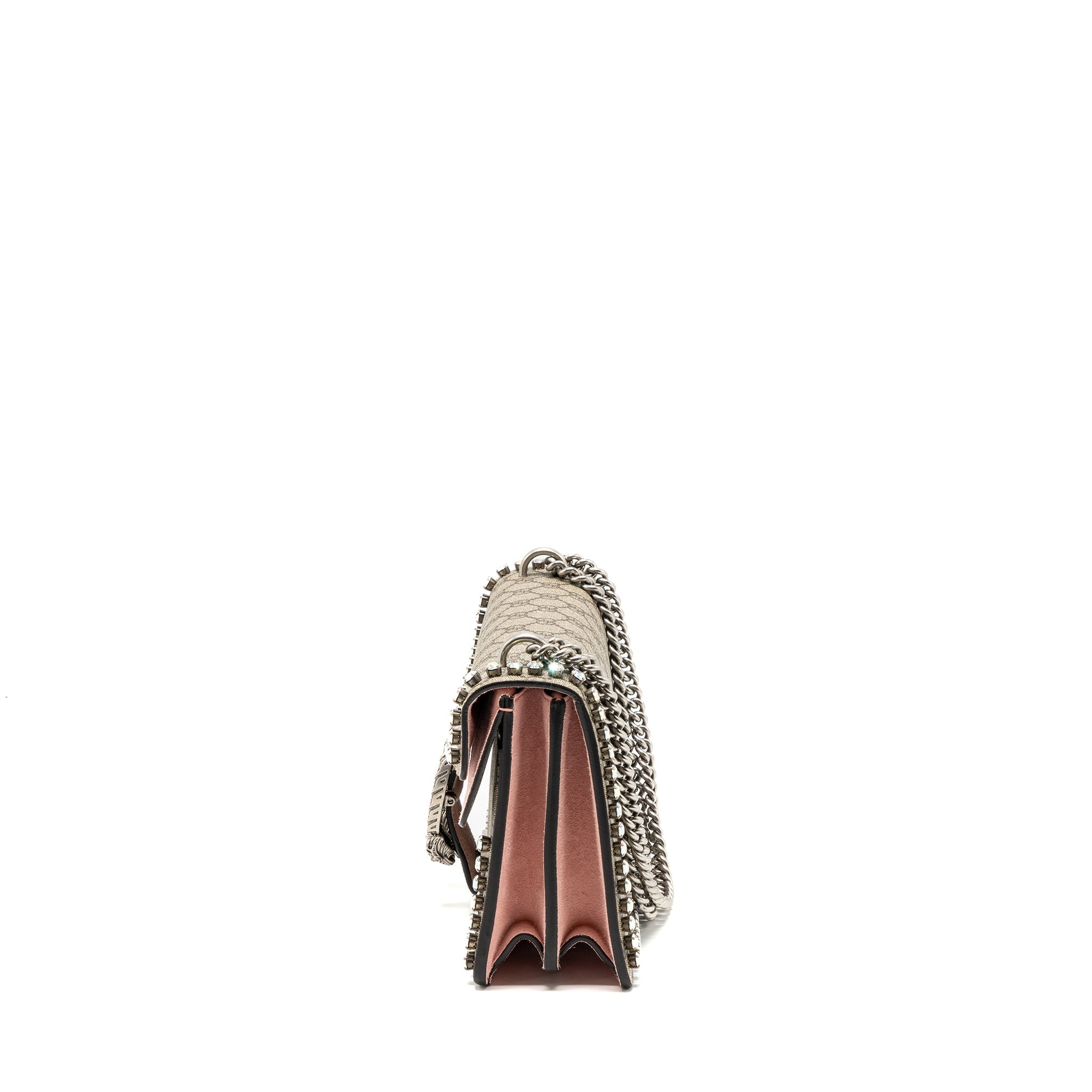 GUCCI DIONYSUS SHOULDER BAG GG SUPREME CANVAS/SUEDE PINK/BROWN LIMITED EDITION SHW
