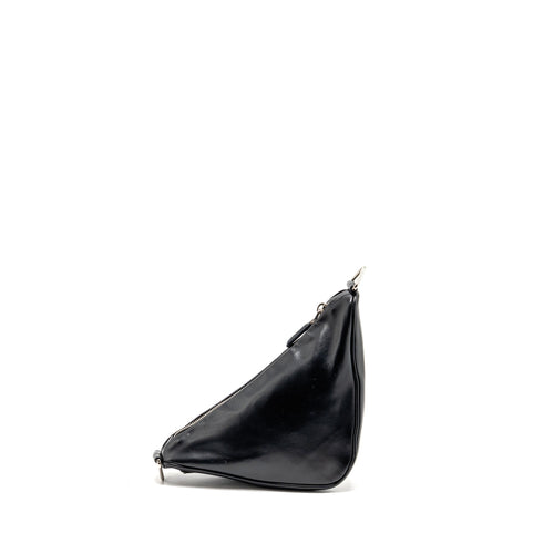 PRADA TRIANGLE SHOULDER BAG LEATHER BLACK SHW