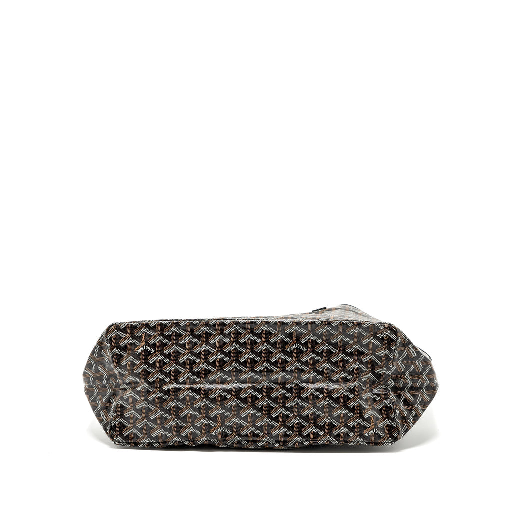 GOYARD SAINT LOUIS PM TOTE BAG GOYARDLINE CANVAS BLACK SHW