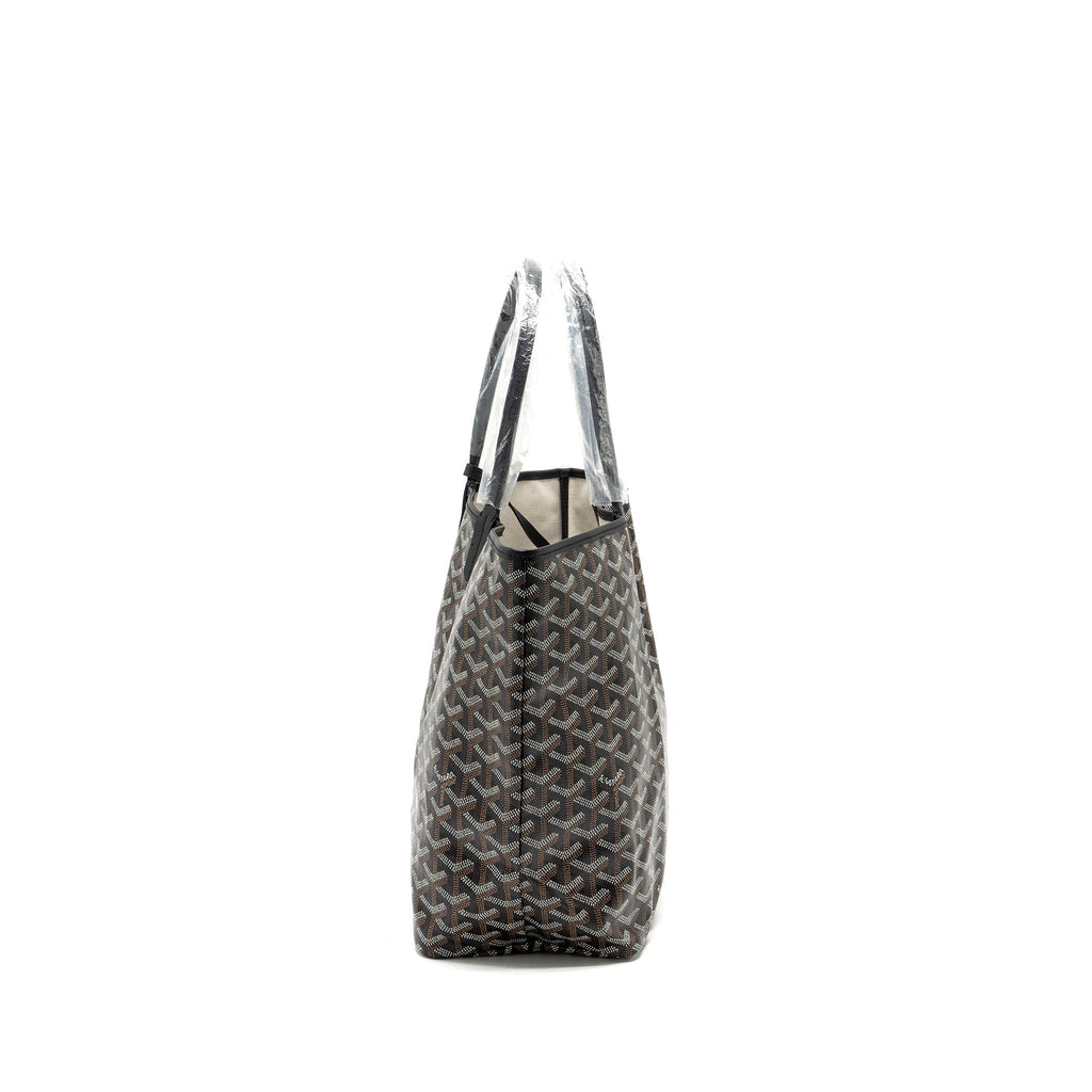GOYARD SAINT LOUIS PM TOTE BAG GOYARDLINE CANVAS BLACK SHW