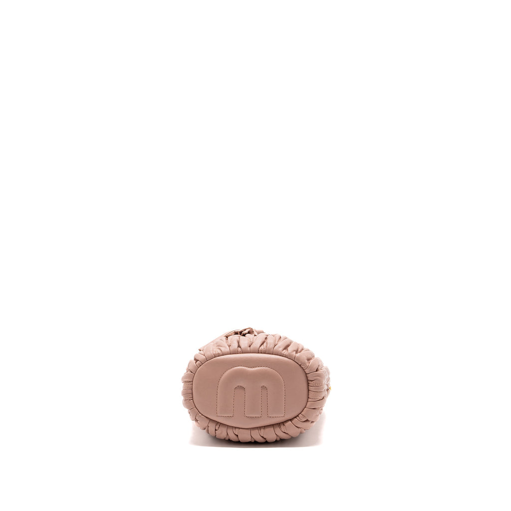 MIUMIU MATELASSE BUCKET BAG NAPPA PINK GHW