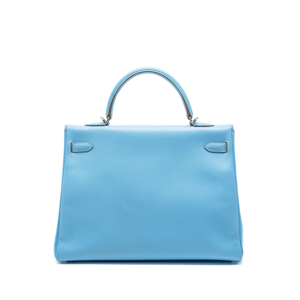 HERMES KELLY 35 EPSOM 7N BLUE CELESTE SHW