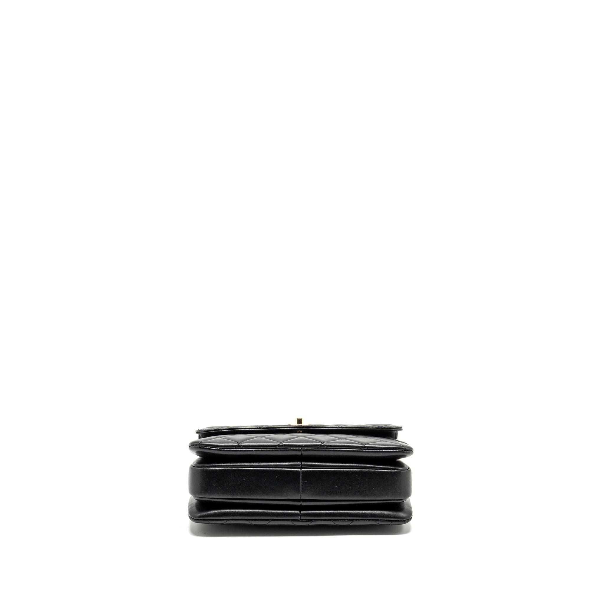 CHANEL SMALL TRENDY CC FLAP BAG LAMBSKIN BLACK LGHW (MICROCHIP)
