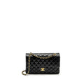 CHANEL MEDIUM CLASSIC DOUBLE FLAP BAG LAMBSKIN BLACK GHW (MICROCHIP)
