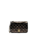 CHANEL LIMITED EDITION QUILTED FLAP BAG SHINY CALFSKIN BLACK GHW