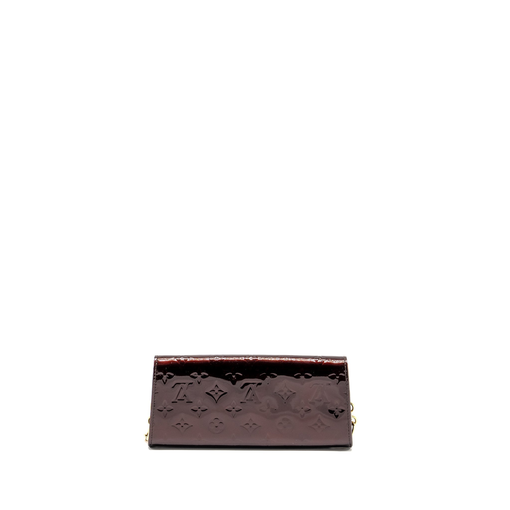 LOUIS VUITTON SUNSET BOULEVARD CLUTCH MONOGRAM VERNIS AMARANTE GHW