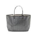 GOYARD SAINT LOUIS PM TOTE BAG GOAYRDINE CANVAS/CALFSKIN GREY SHW