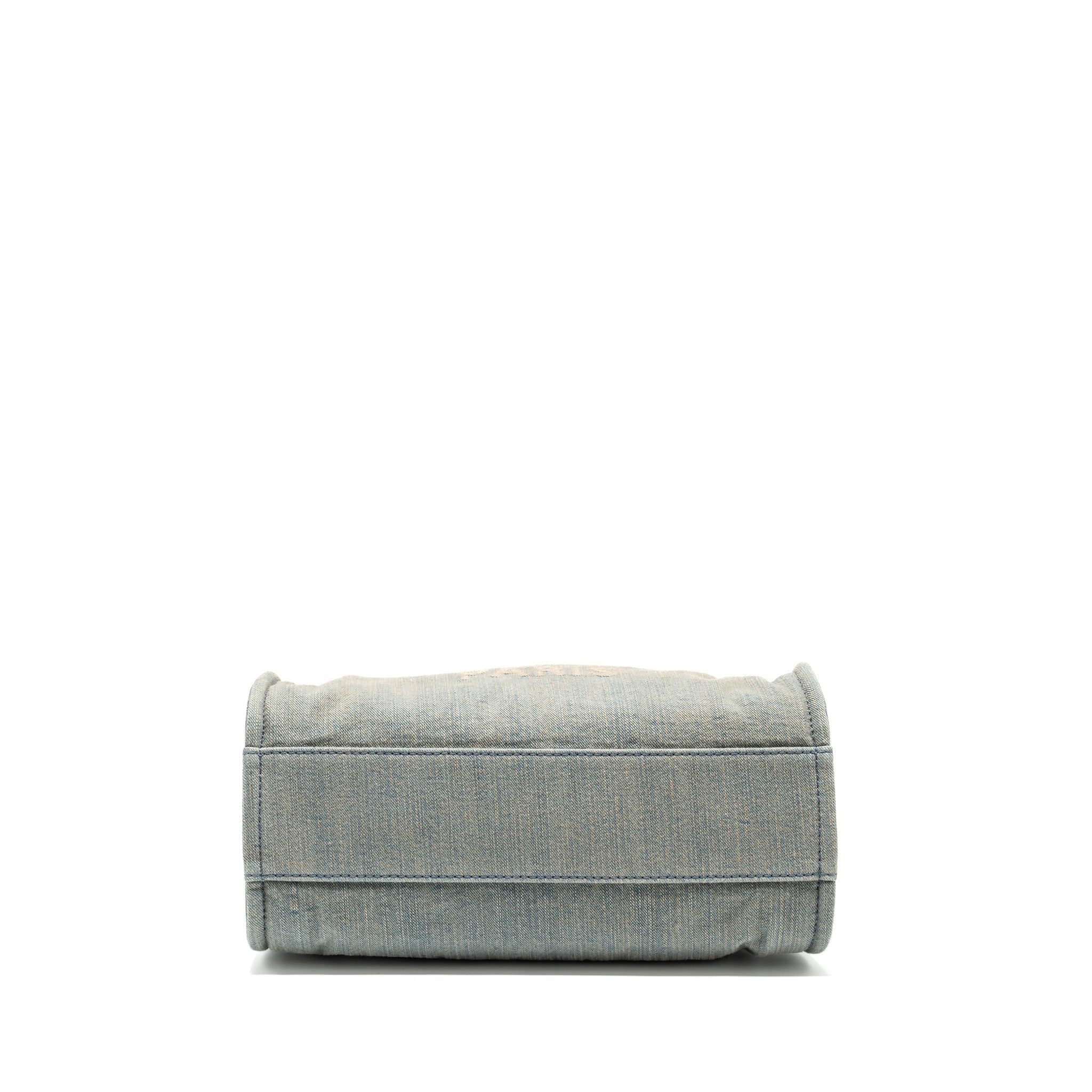 CHANEL DEAUVILLE SHOPPING TOTE BAG DENIM BLUE SHW (MICROCHIP)