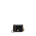 CHANEL PEARL CRUSH MINI SQUARE LAMBSKIN BLACK GHW (MICROCHIP)