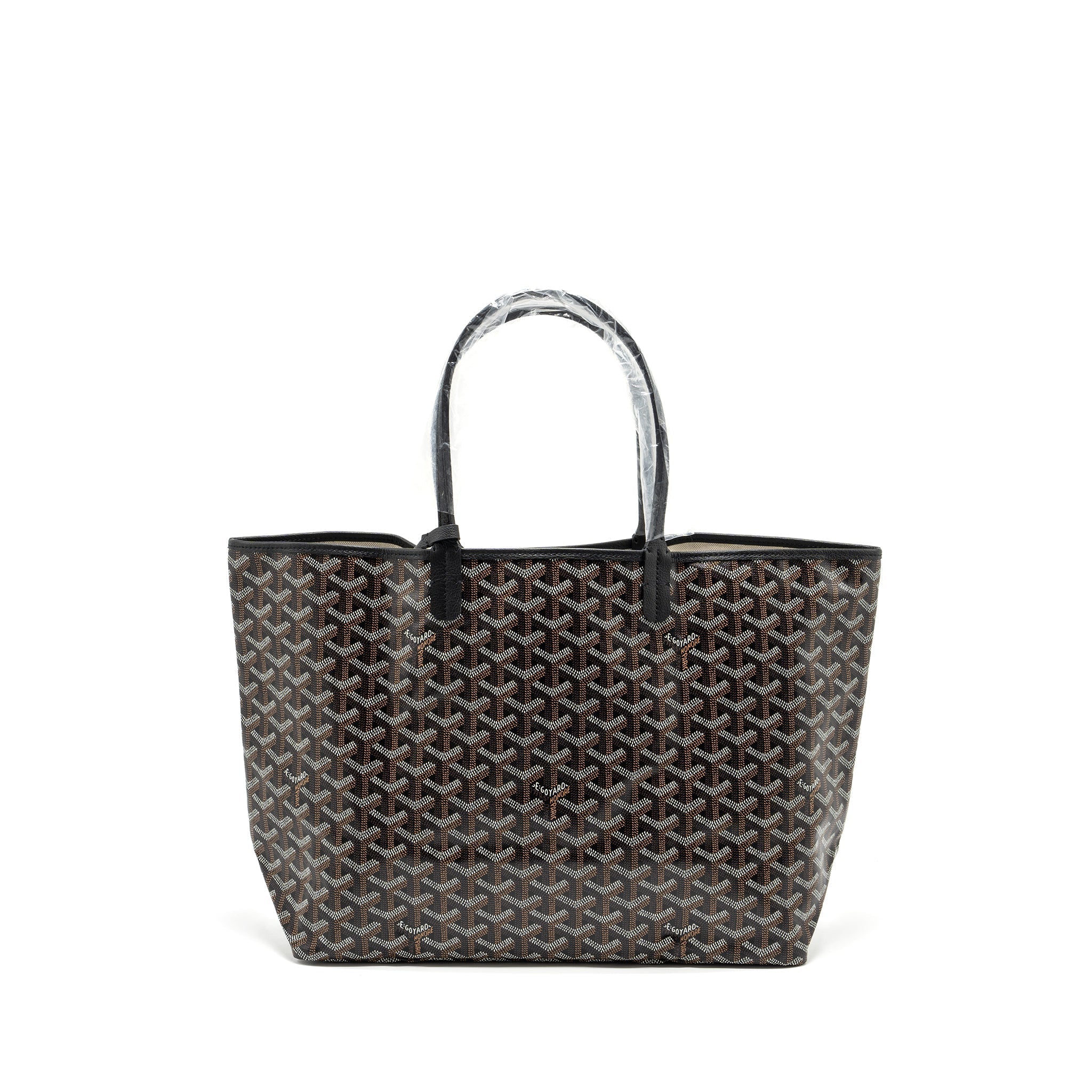 GOYARD SAINT LOUIS PM TOTE BAG GOYARDLINE CANVAS BLACK SHW