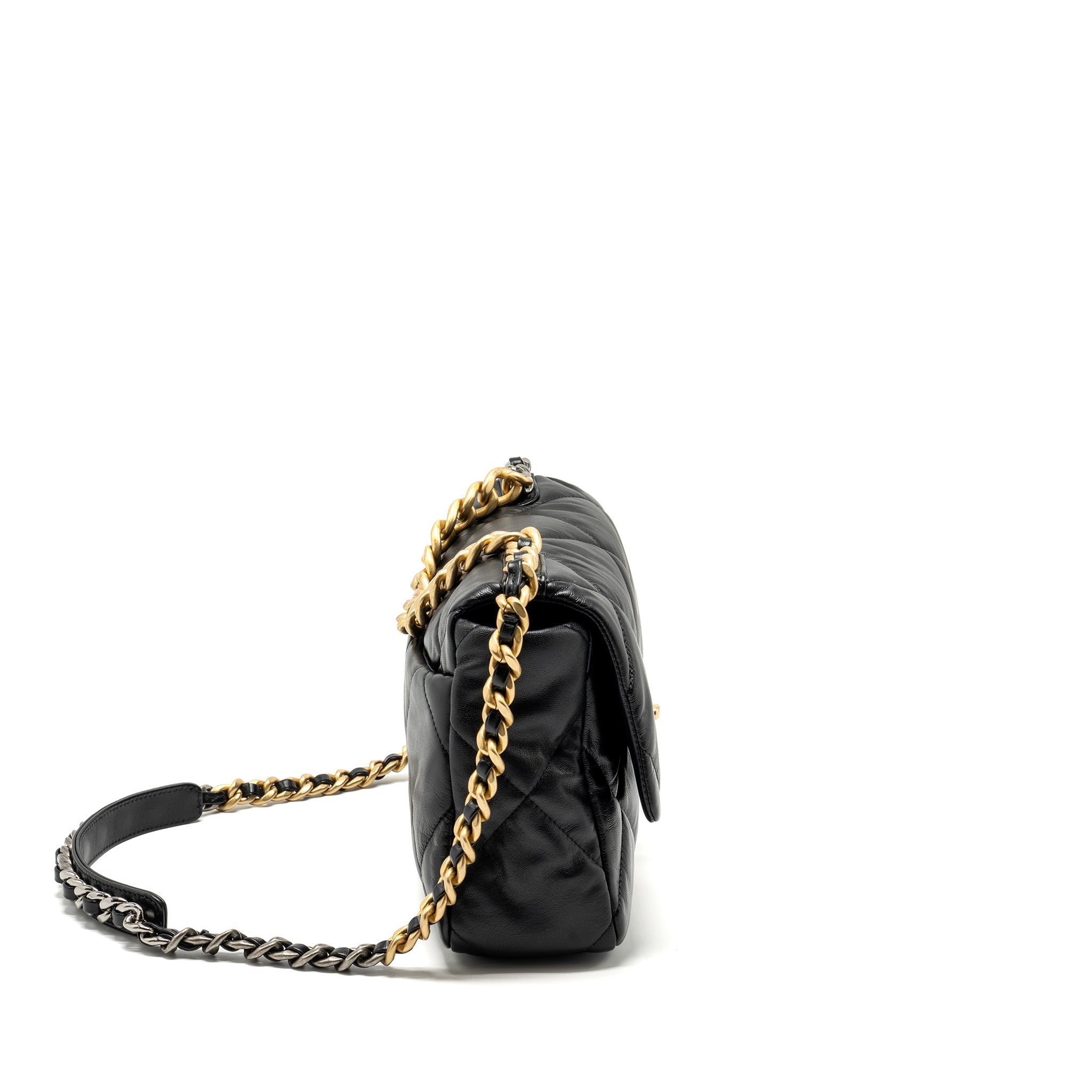 CHANEL MEDIUM 19 BAG GOATSKIN BLACK MULTICOLOUR HARDWARE