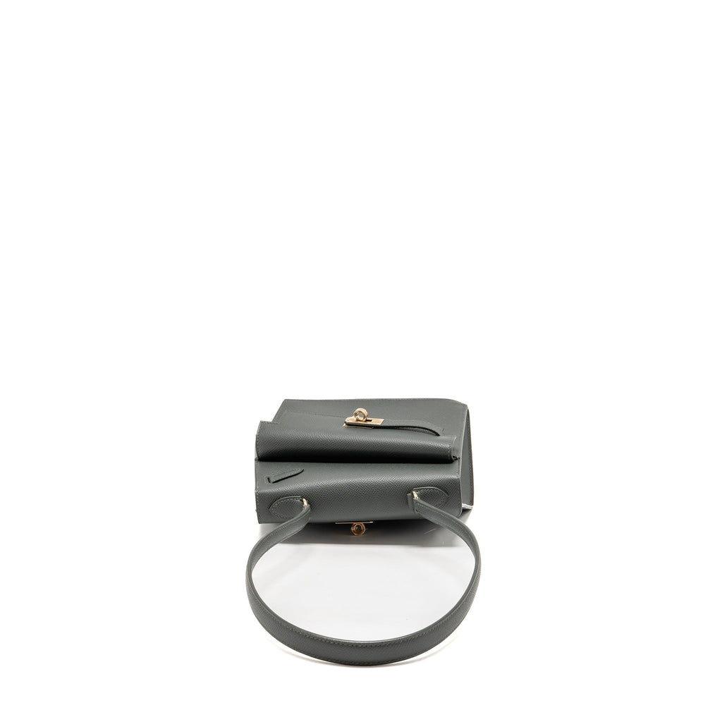 HERMES KELLY SELLIER EN DESORDRE 20 EPSOM VERT MANGROVE LGHW