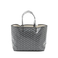 GOYARD SAINT LOUIS PM TOTE BAG CANVAS/ CALFSKIN GREY SHW